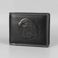 Men’s Cow Leather Eagle Embossed Bifold Wallet