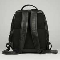 MET Premium Leather Backpack. Dual-Compartment Urban Commuter Pack