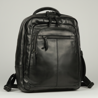 MET Premium Leather Backpack. Dual-Compartment Urban Commuter Pack